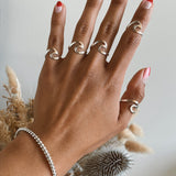 Sterling Silver Wave Ring: Midi Pinky, Dainty Beach Jewelry