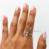 Sterling Silver Deer Skull Ring: Western Rustic Jewelry