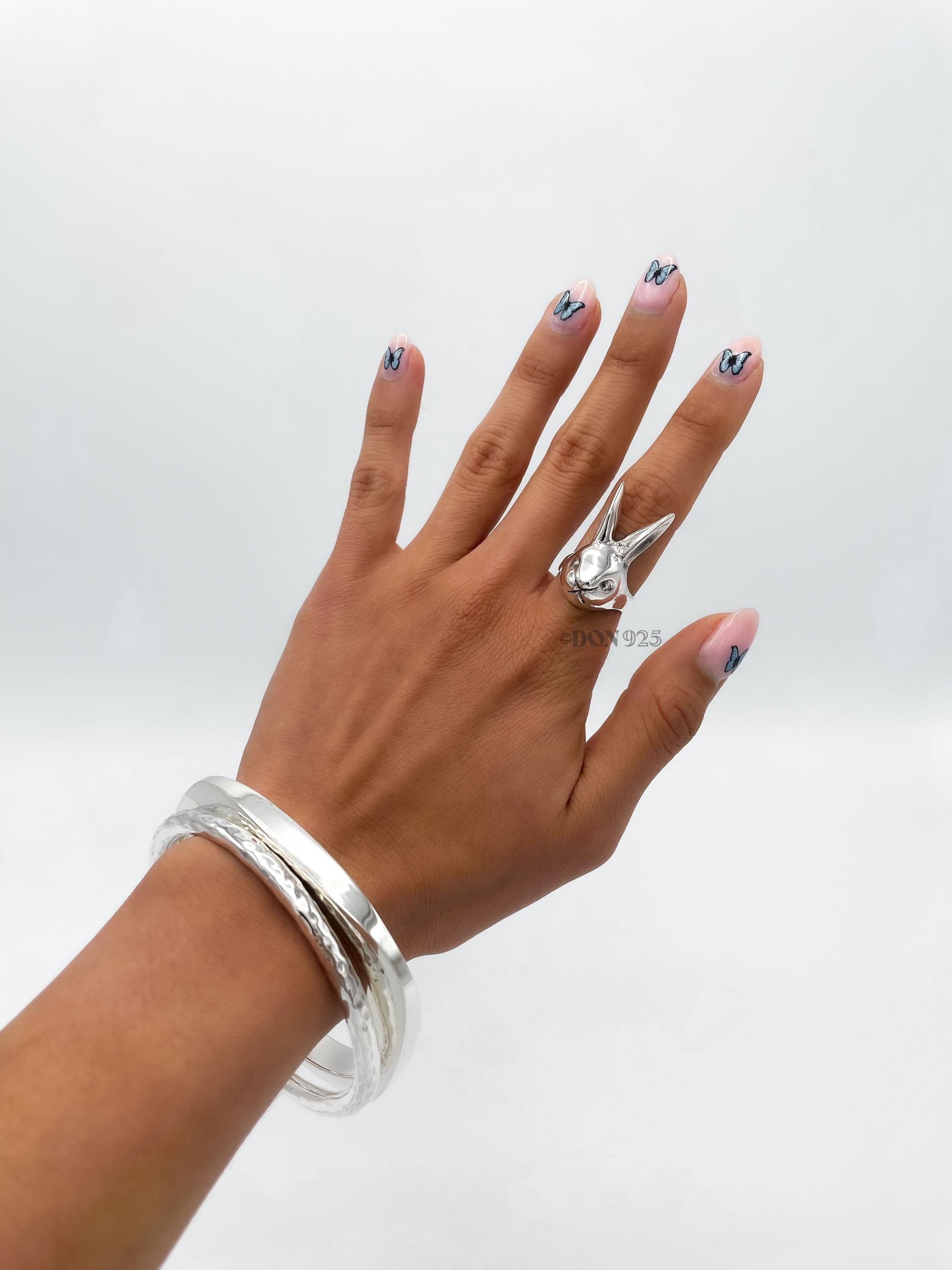Sterling Silver Rabbit Ring: Heavy Solid Bunny Statement Jewelry