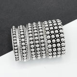 Sterling Silver Dome Cuff: Chunky Southwestern Studded Bracelet