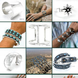 Sterling Silver Beaded Cuff Bracelet: Taxco Bohemian Studded Jewelry