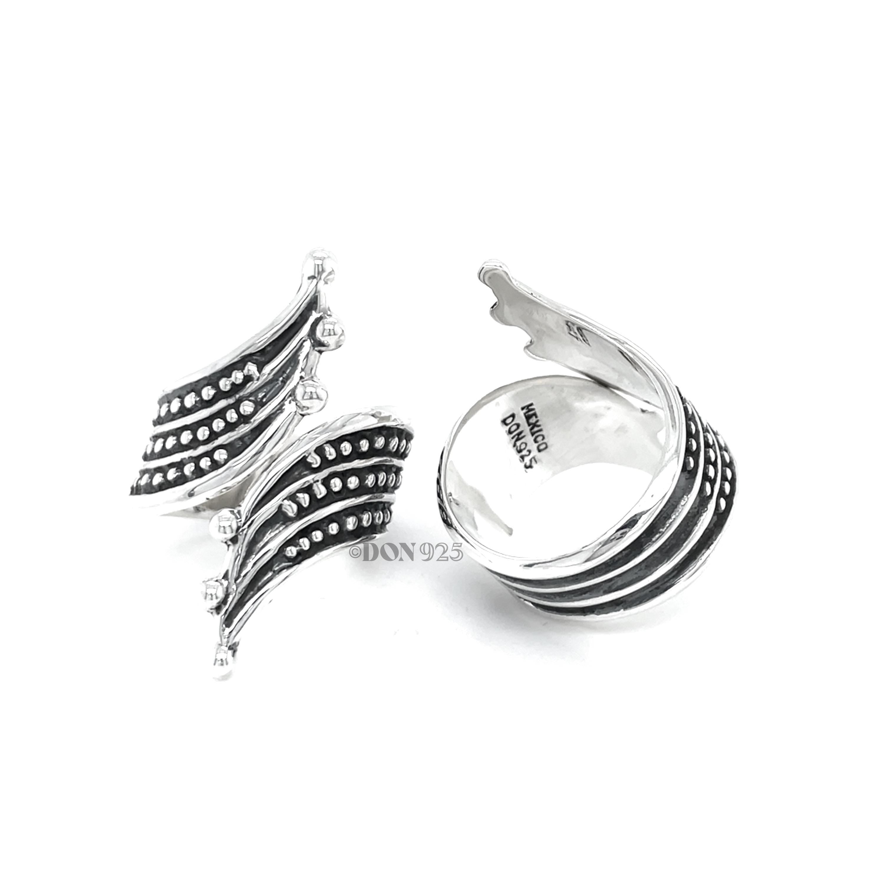 Sterling Silver Boho Studded Wrap Ring