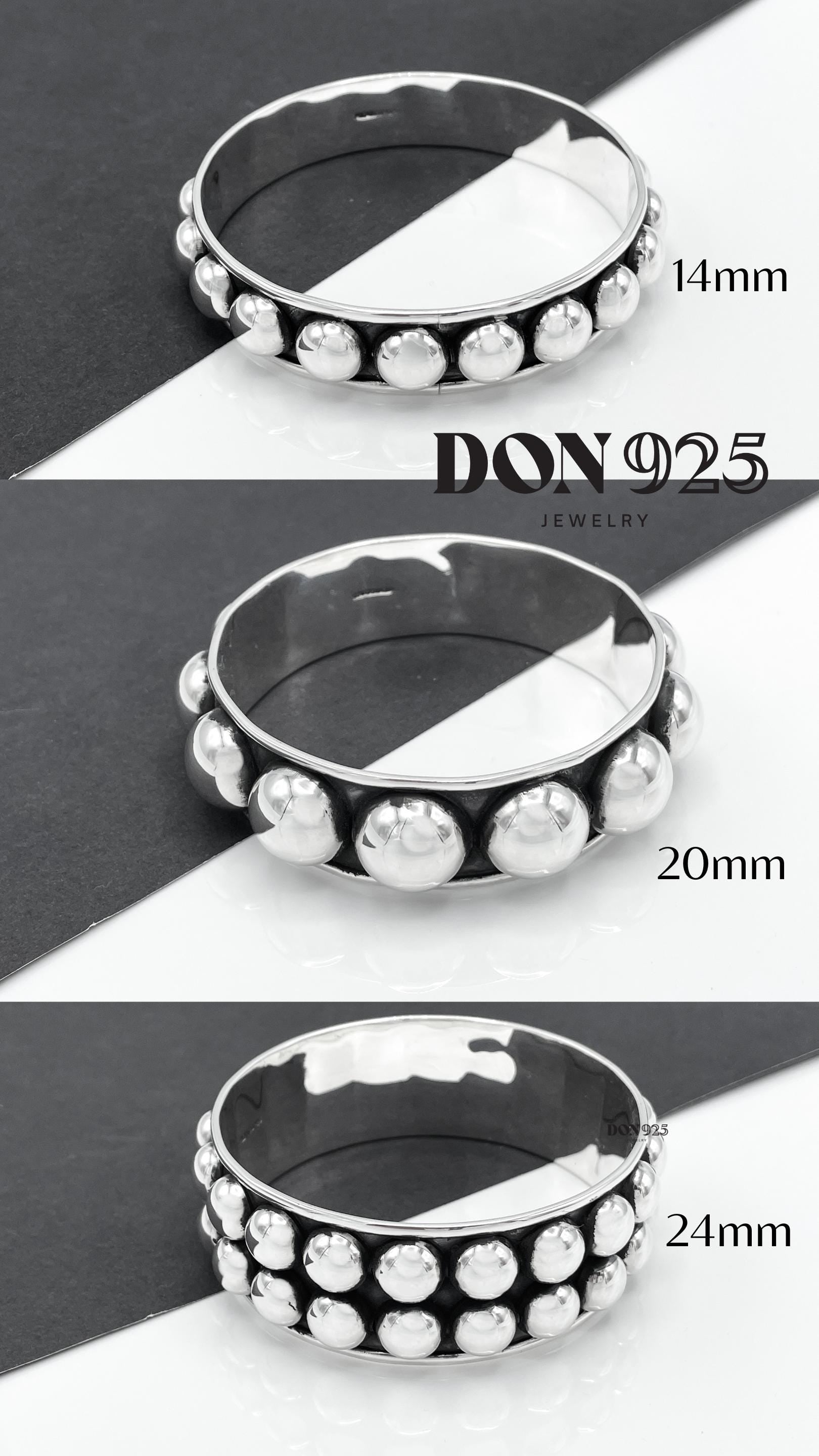 Sterling Silver Southwestern Studded Bangle: Inclusive Sizes