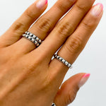 Sterling Silver Dot Ring: Dainty Minimalist Dome Stacking Band, Studded Jewelry