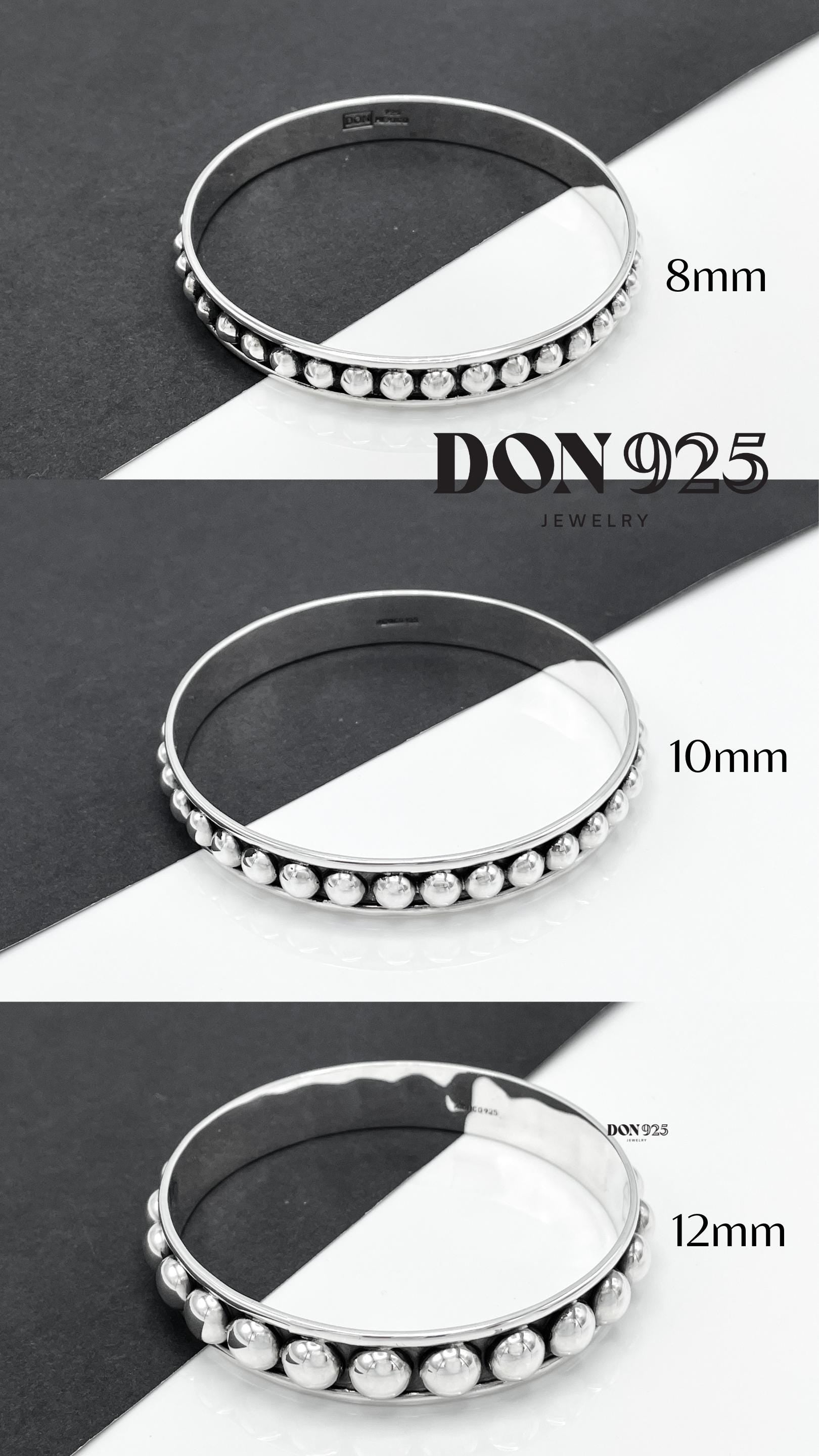 Sterling Silver Southwestern Studded Bangle: Inclusive Sizes