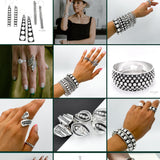 Sterling Silver Southwestern Studded Bangle: Inclusive Sizes