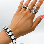 Sterling Silver Southwestern Studded Bangle: Inclusive Sizes