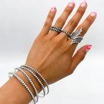 Skynny Sterling Silver Dotted Bangle Bracelet: Studded Jewelry