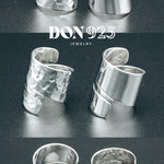 Wide Sterling Silver Wrap Ring: Adjustable Hammered Band