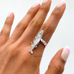 Sterling Silver Sardine Ring: Adjustable Nautical Fish Jewelry