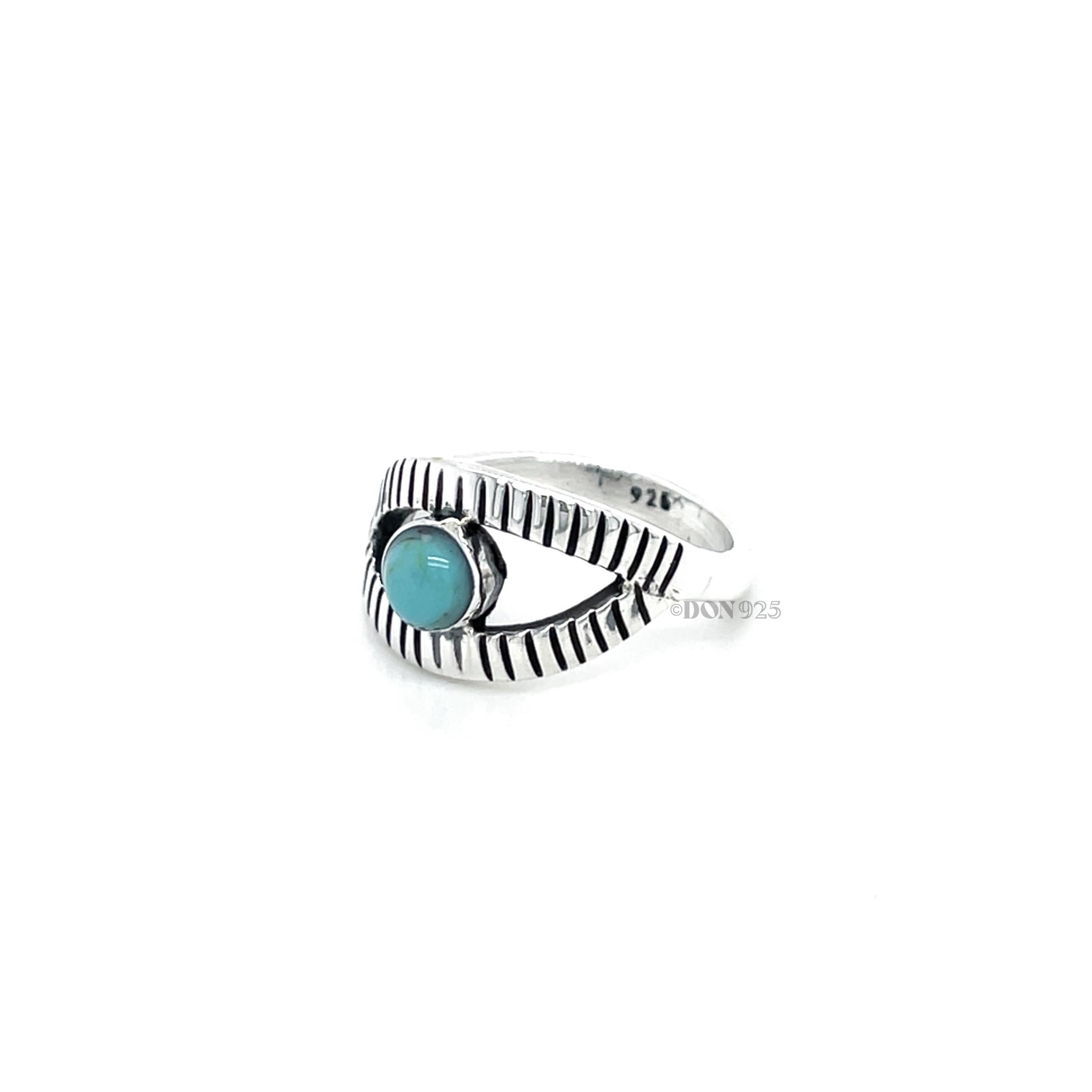 Sterling Silver Evil Eye Ring: Turquoise Boho Protection Jewelry