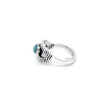 Sterling Silver Evil Eye Ring: Turquoise Boho Protection Jewelry