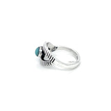 Sterling Silver Evil Eye Ring: Turquoise Boho Protection Jewelry