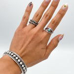 Sterling Silver Evil Eye Ring: Turquoise Boho Protection Jewelry