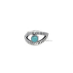 Sterling Silver Evil Eye Ring: Turquoise Boho Protection Jewelry