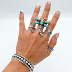 Sterling Silver Evil Eye Ring: Turquoise Boho Protection Jewelry