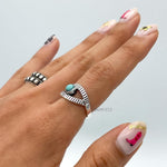 Sterling Silver Evil Eye Ring: Turquoise Boho Protection Jewelry