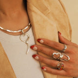 Sterling Silver Heart Wrap Ring: Modern Full Finger Jewelry