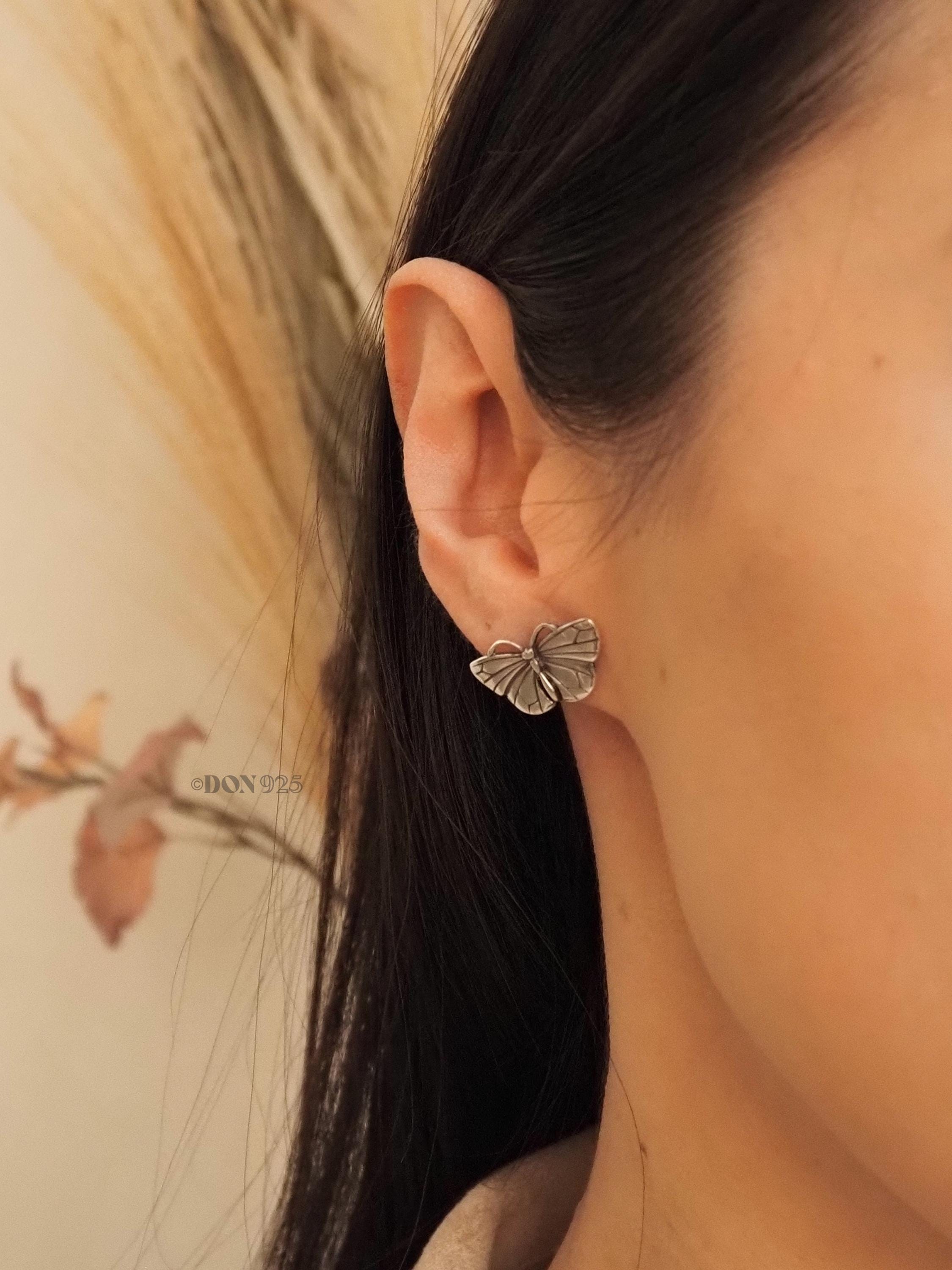 Sterling Silver Butterfly Earrings: Lightweight Insect Jewelry, Studs or Dangle