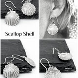 Sterling Silver Seashell Dangle Earrings: Lightweight Beach Jewelry