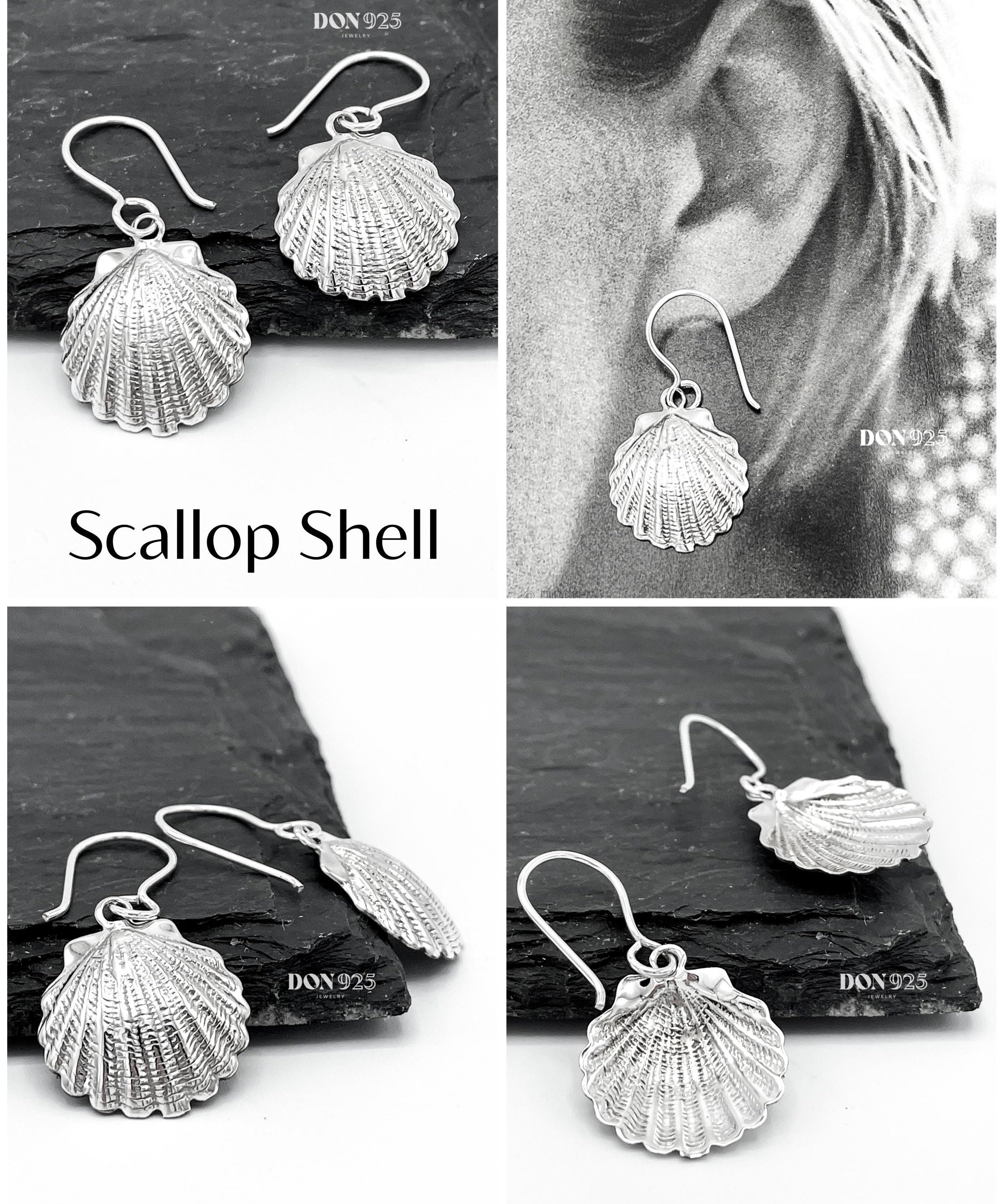 Sterling Silver Seashell Dangle Earrings: Lightweight Beach Jewelry