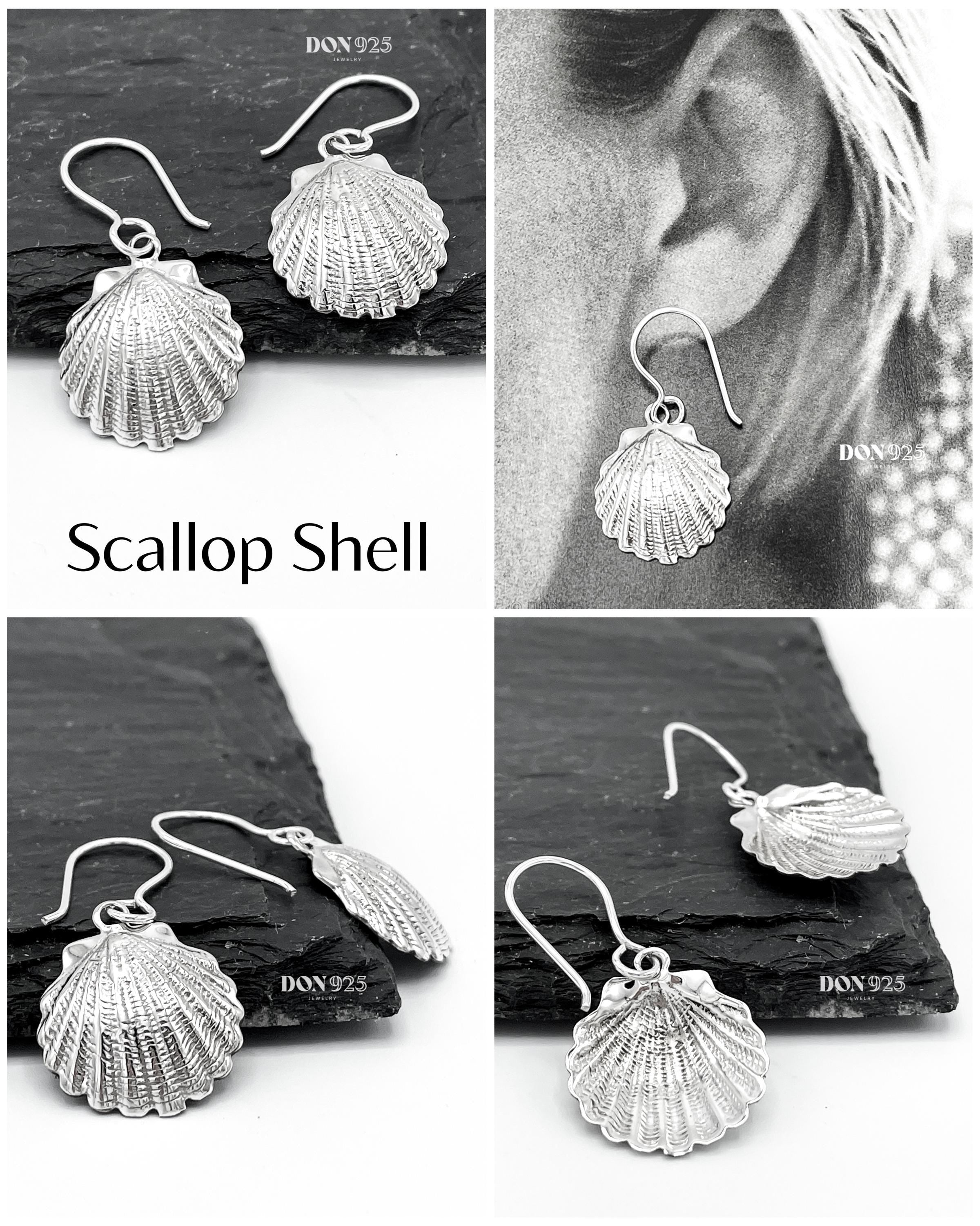 Sterling Silver Seashell Dangle Earrings: Lightweight Beach Jewelry