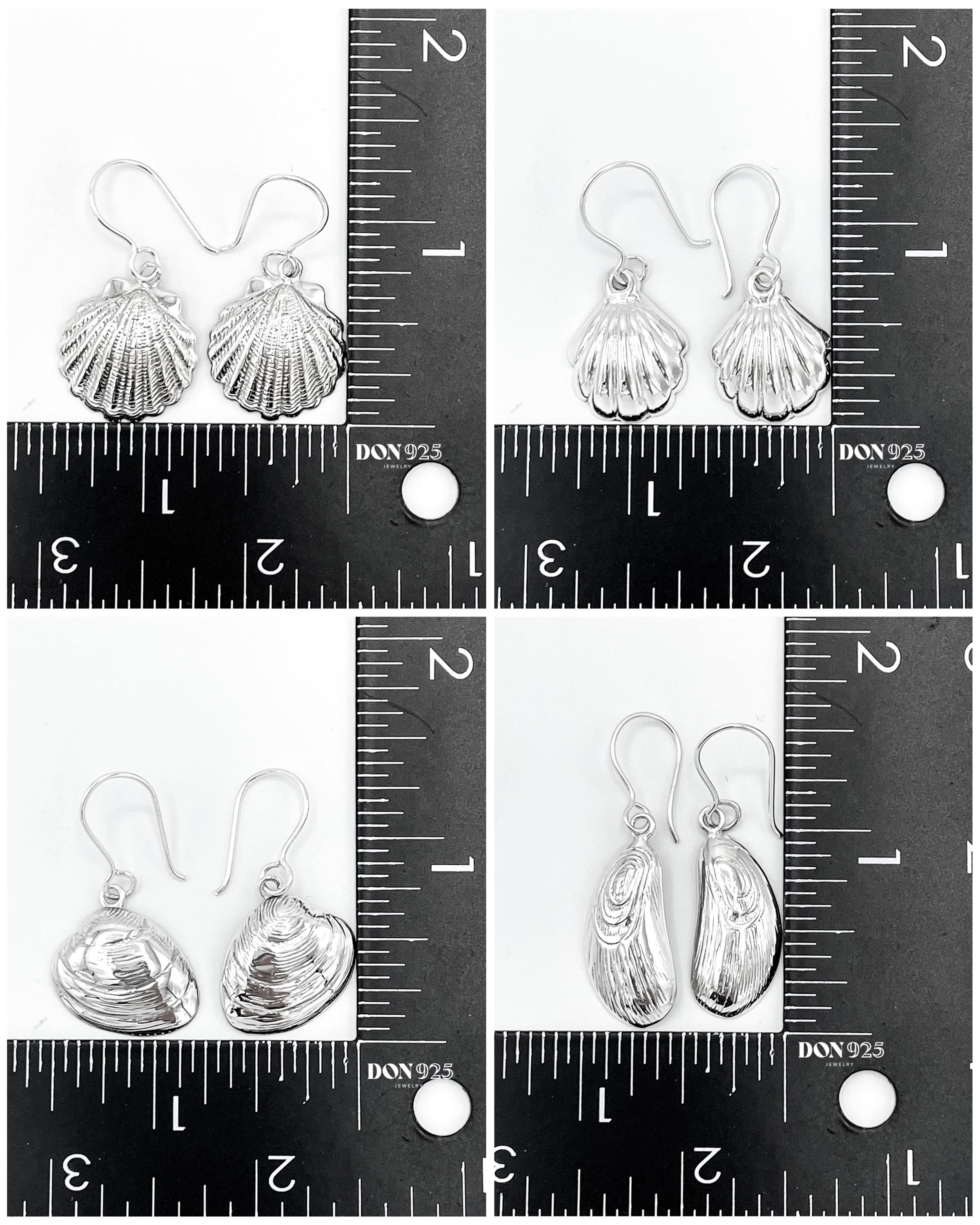 Sterling Silver Seashell Dangle Earrings: Lightweight Beach Jewelry
