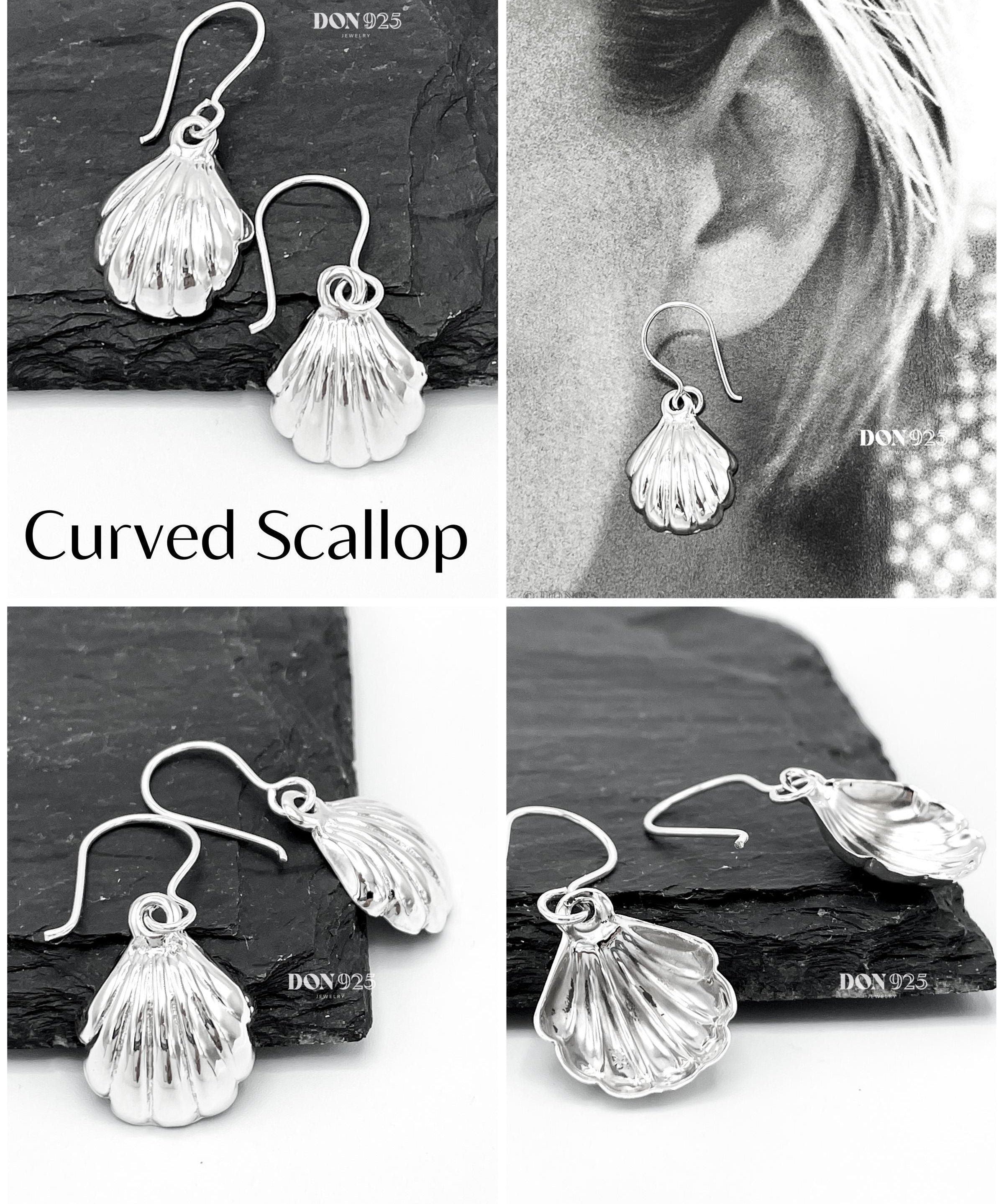 Sterling Silver Seashell Dangle Earrings: Lightweight Beach Jewelry