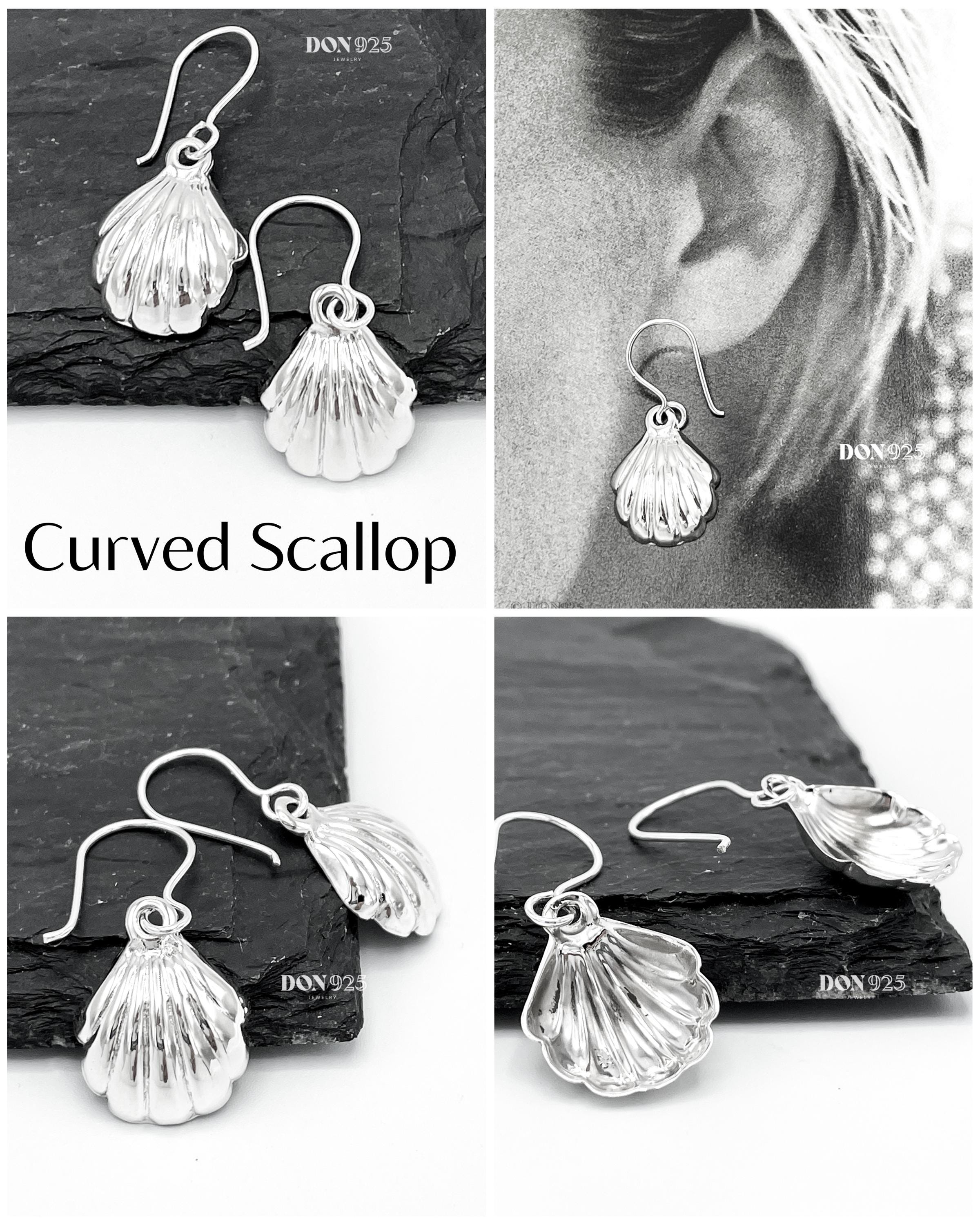 Sterling Silver Seashell Dangle Earrings: Lightweight Beach Jewelry