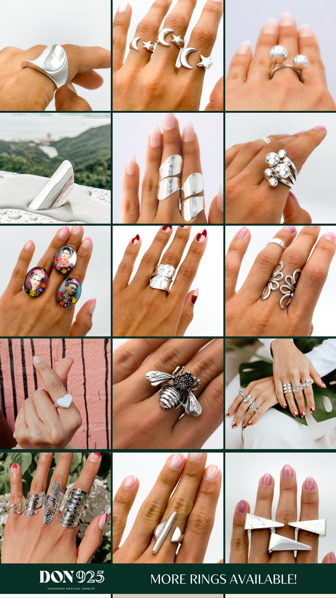 Sterling Silver Stacking Ring Set: Minimalist Thin Band Rings, 7 "Semanario"