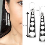 Sterling Silver Studded Dangle Earrings: Western Geometric Dome Bubble Design