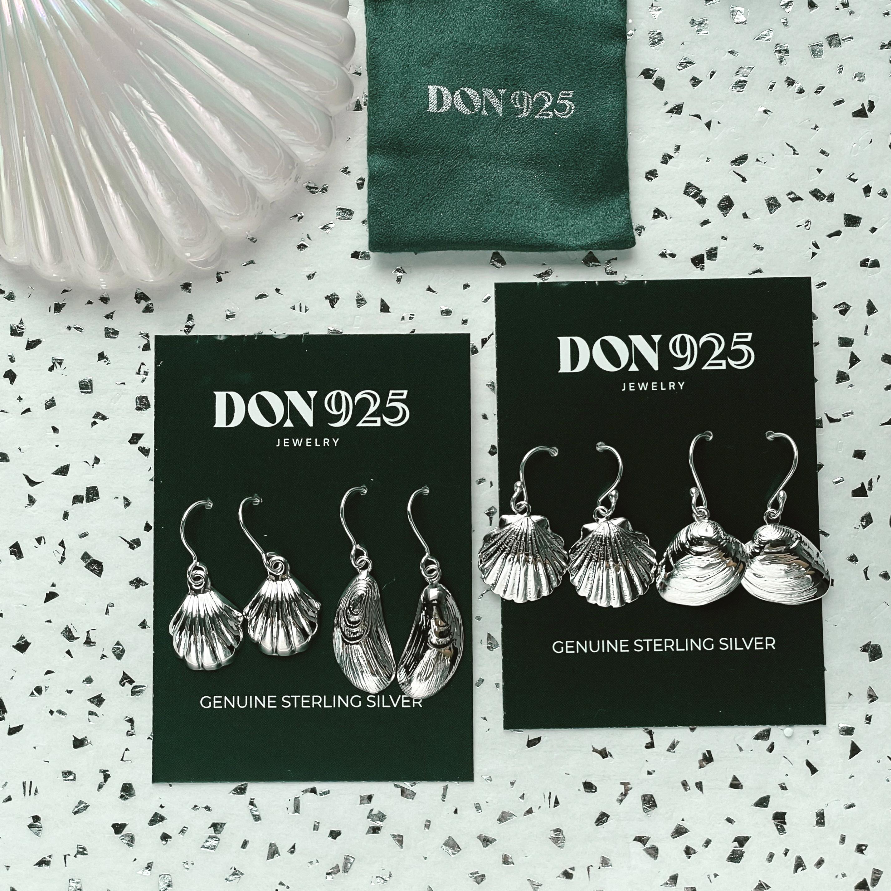 sterling silver seashell earrings