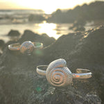 Sterling Silver Seashell Cuff Bracelet: Coastal Beach Jewelry