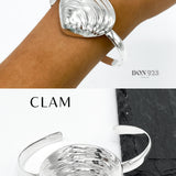 Sterling Silver Seashell Cuff Bracelet: Coastal Beach Jewelry