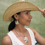 Big Sterling Silver Clam Shell Dangle Earrings