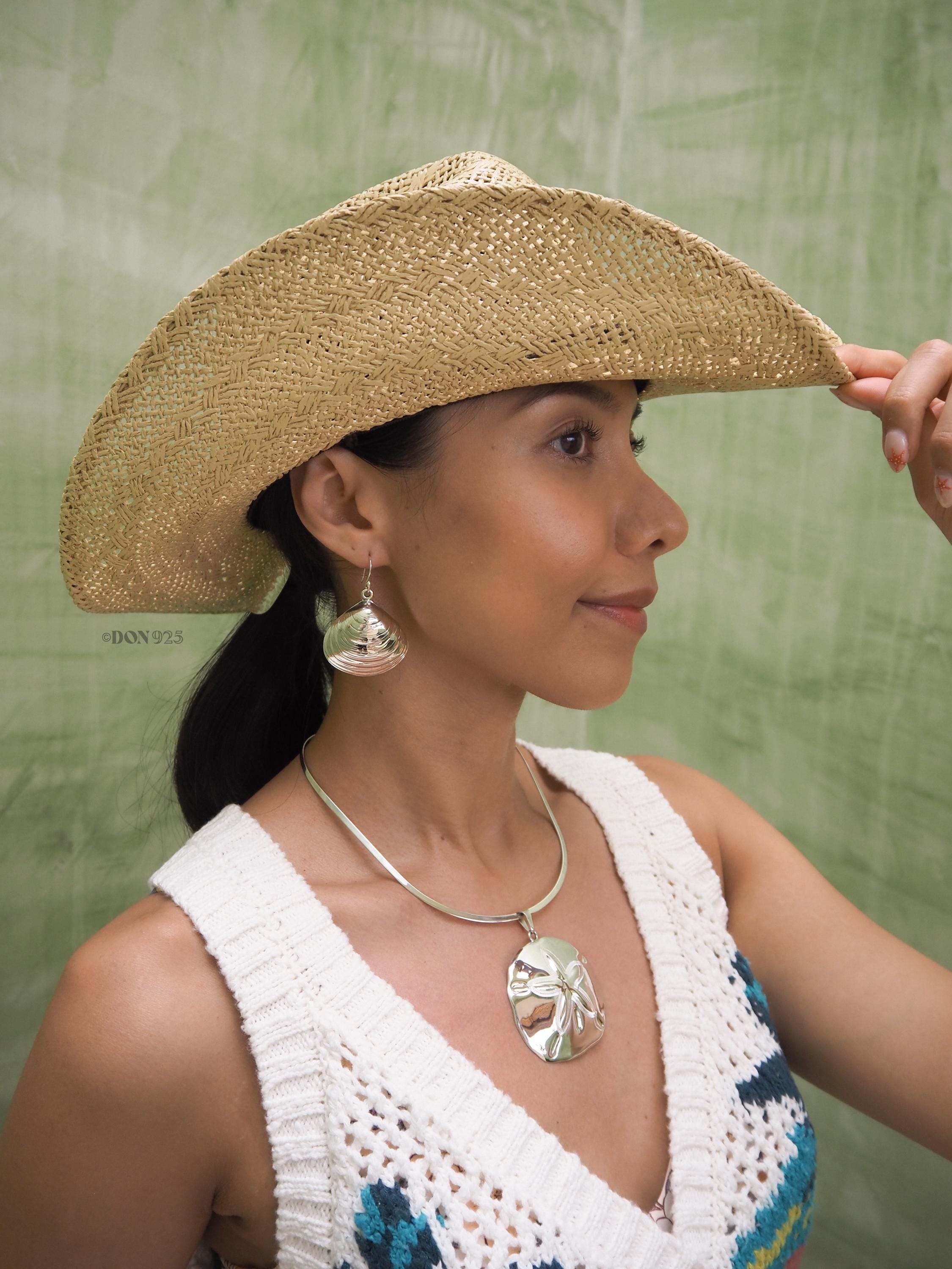 Big Sterling Silver Clam Shell Dangle Earrings