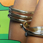 Chunky Spiral Coil Sterling Silver Bangle Bracelet