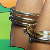 Chunky Spiral Coil Sterling Silver Bangle Bracelet