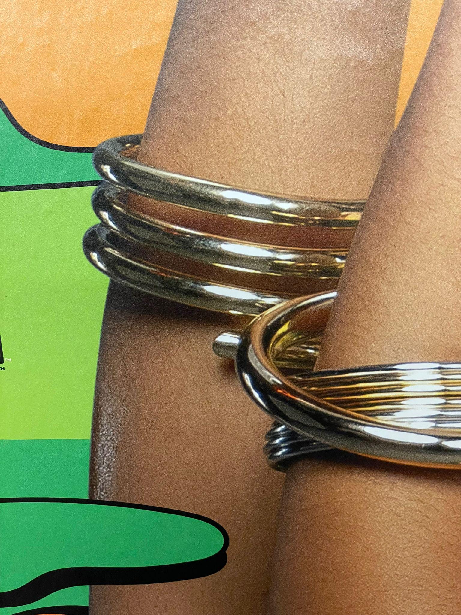 Chunky Spiral Coil Sterling Silver Bangle Bracelet