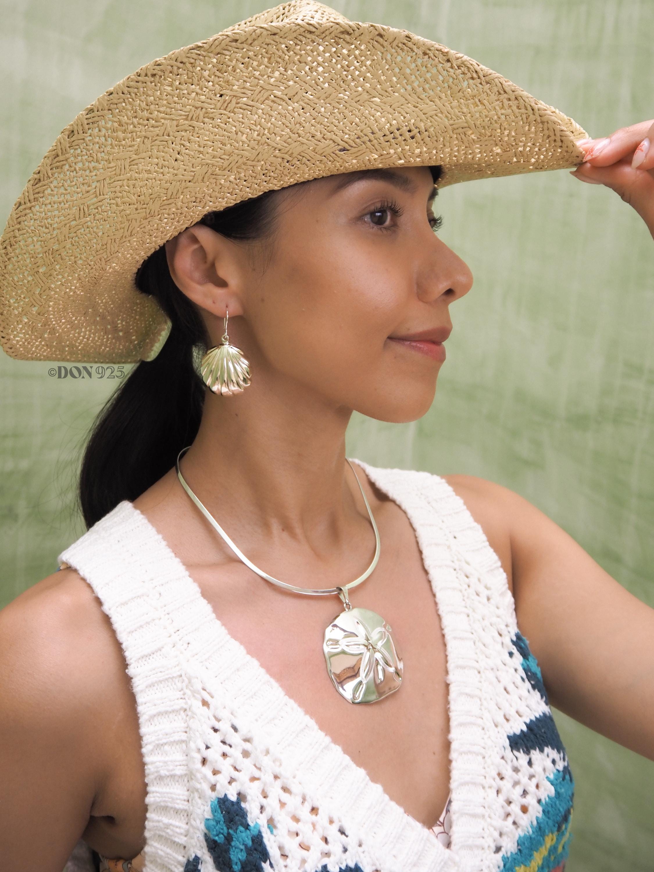 Sterling Silver Seashell Dangle Earrings: Big Statement Beach Jewelry
