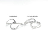 Sterling Silver Wave Ring: Midi Pinky, Dainty Beach Jewelry