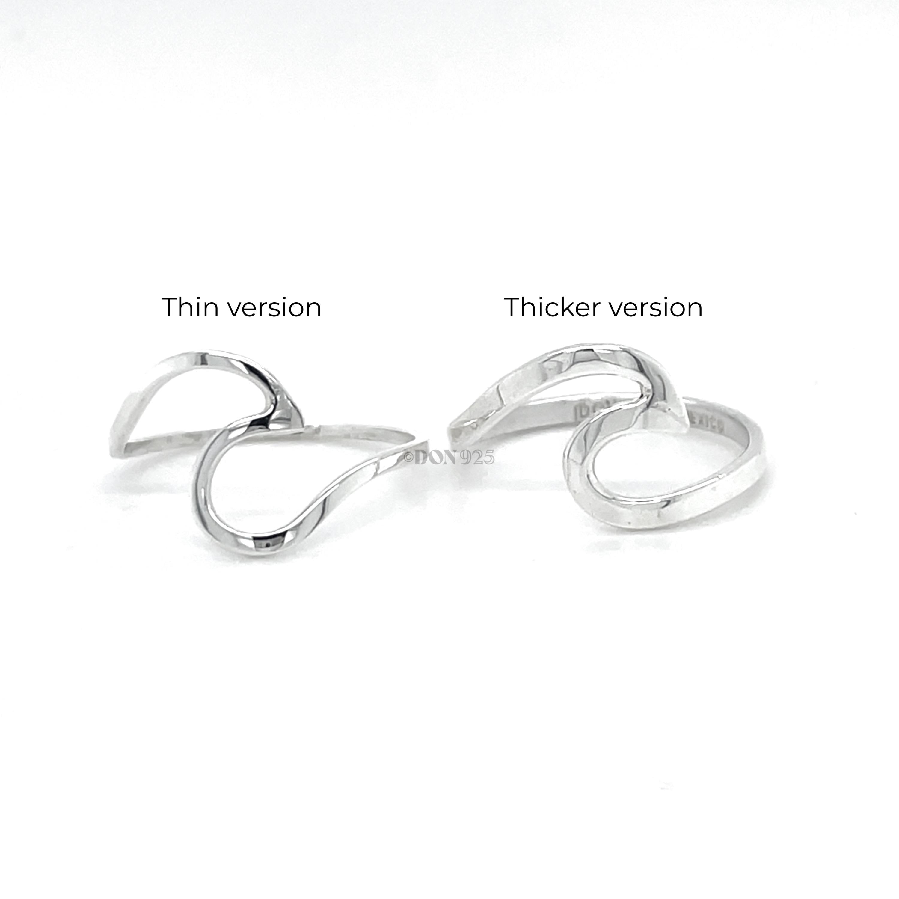 Sterling Silver Wave Ring: Midi Pinky, Dainty Beach Jewelry