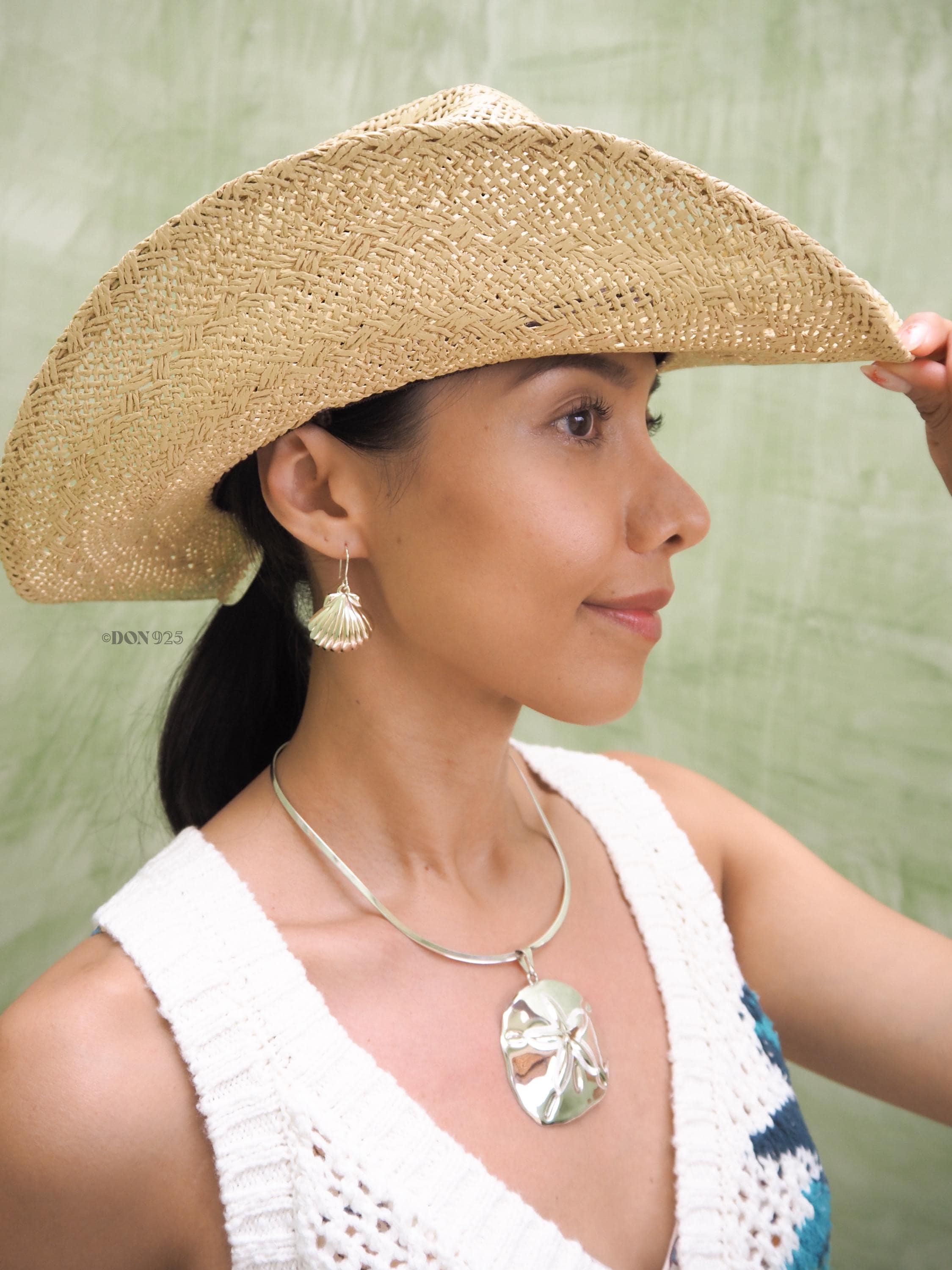 Large Sterling Silver Seashell Drop Earrings: Statement Beach Jewelry