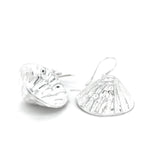 Spiral Seashell Sterling Silver Dangle Earrings: Trochus Coastal Statement Jewelry