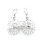 Spiral Seashell Sterling Silver Dangle Earrings: Trochus Coastal Statement Jewelry