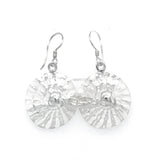 Spiral Seashell Sterling Silver Dangle Earrings: Trochus Coastal Statement Jewelry