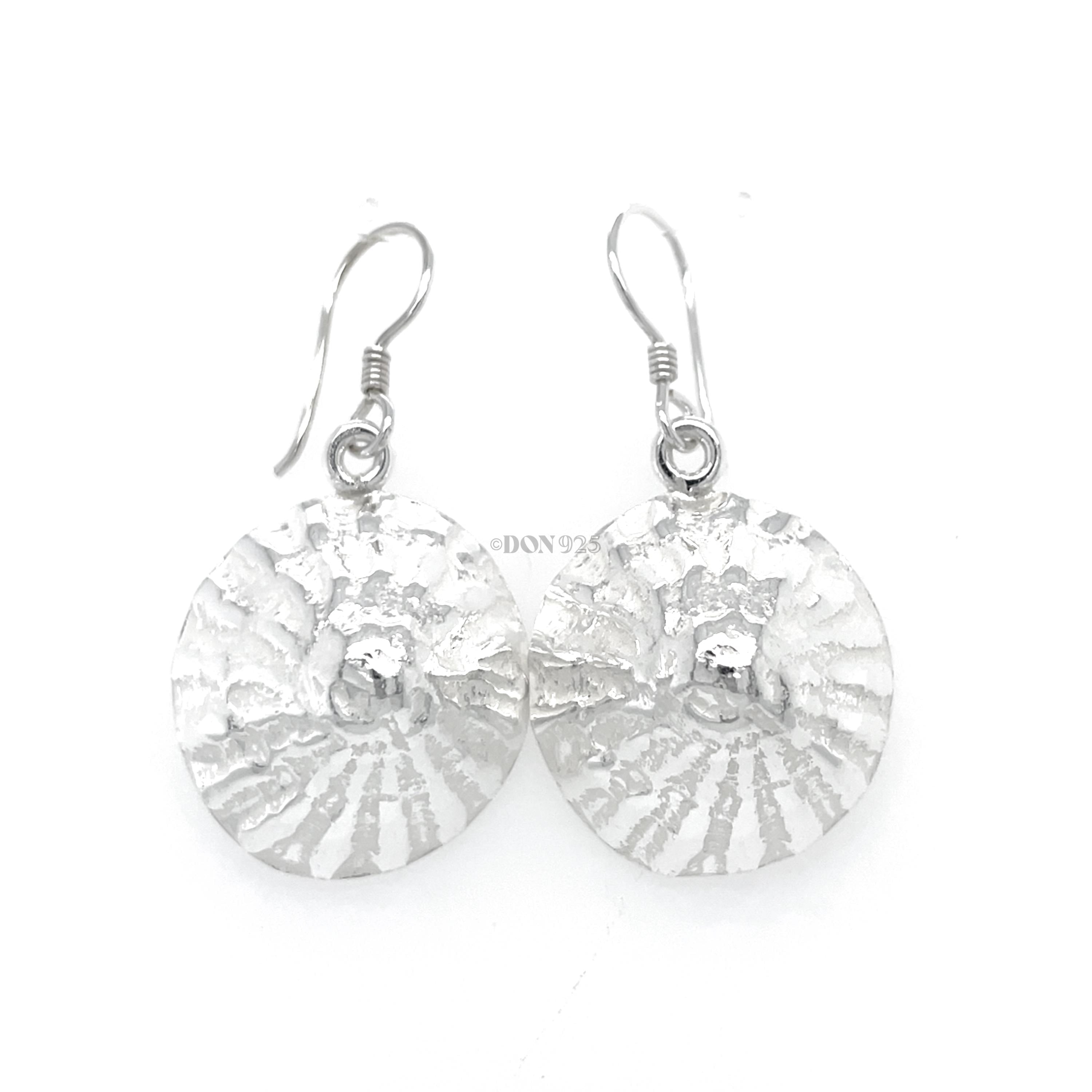 Spiral Seashell Sterling Silver Dangle Earrings: Trochus Coastal Statement Jewelry