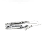 Sterling Silver Sardine Dangle Earrings: Beach Marine Jewelry