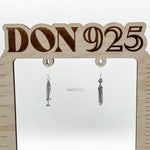 Sterling Silver Sardine Dangle Earrings: Beach Marine Jewelry