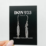 Sterling Silver Sardine Dangle Earrings: Beach Marine Jewelry
